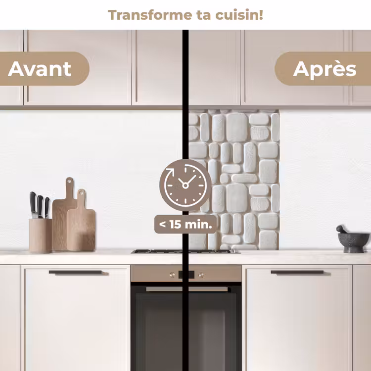 Crédence cuisine - Relief - Texture - Blanc — 2