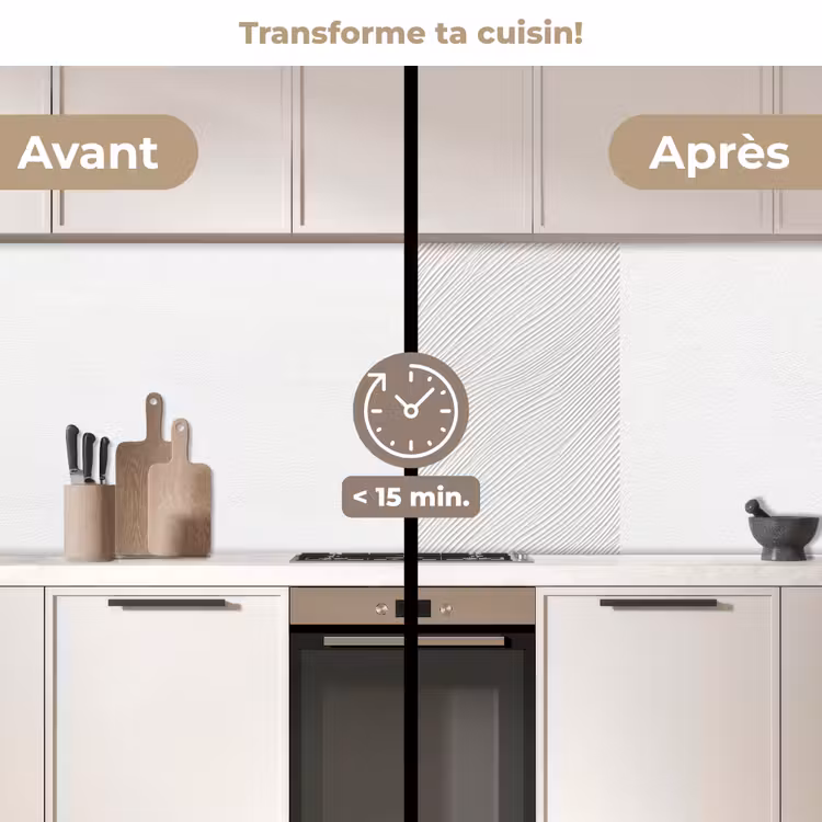 Crédence cuisine - Vagues - Côtes - Blanc — 2