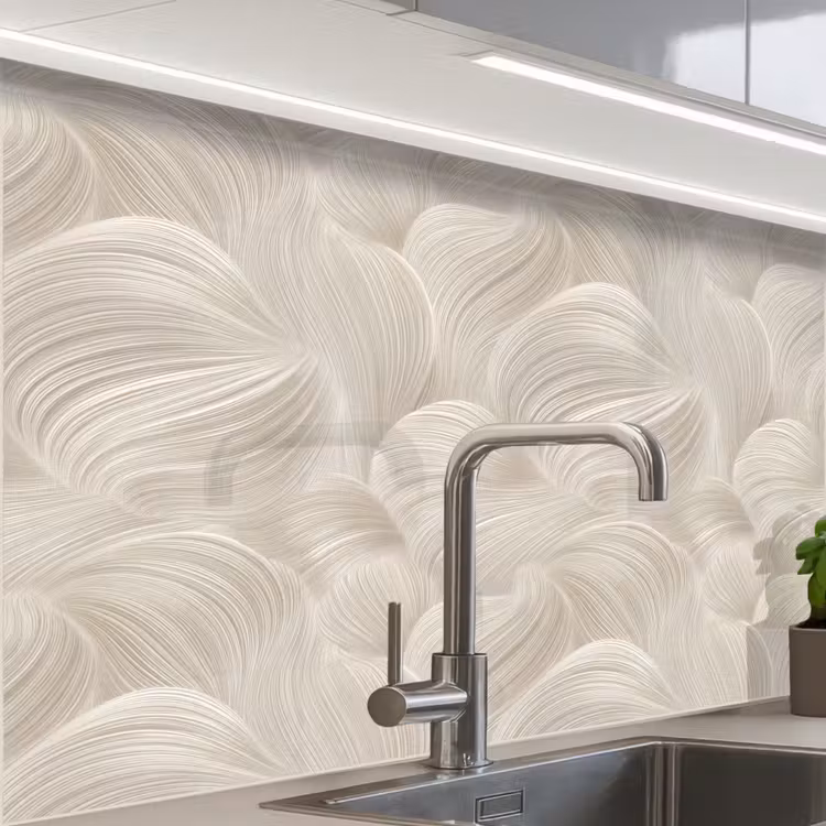 Crédence cuisine - Lines - Ventilateur - Beige — 1