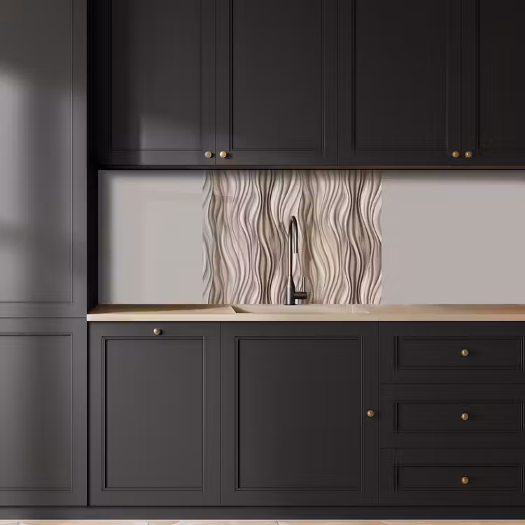 Crédence cuisine - Ondes - 3D - Crème — 5