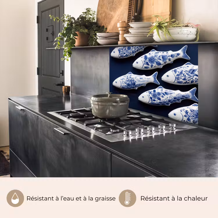Crédence cuisine - Poisson - Delftware - Céramique — 4