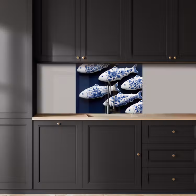 Crédence cuisine - Poisson - Delftware - Céramique — 5