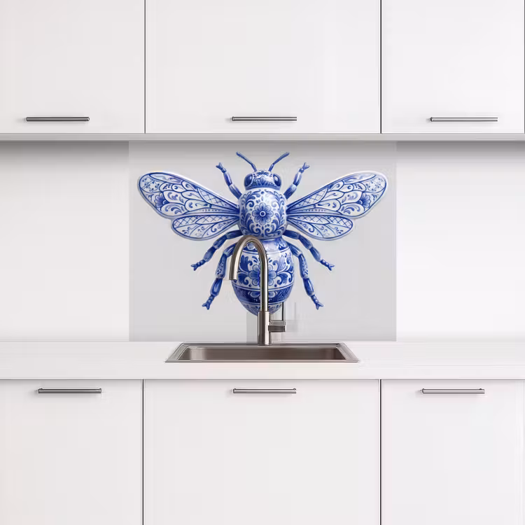 Crédence cuisine - Abeille - Moderne - Delft - Bleu — 3