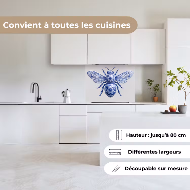 Crédence cuisine - Abeille - Moderne - Delft - Bleu — 6