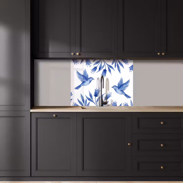 Crédence cuisine - Moderne - Oiseaux - Delftware — 5