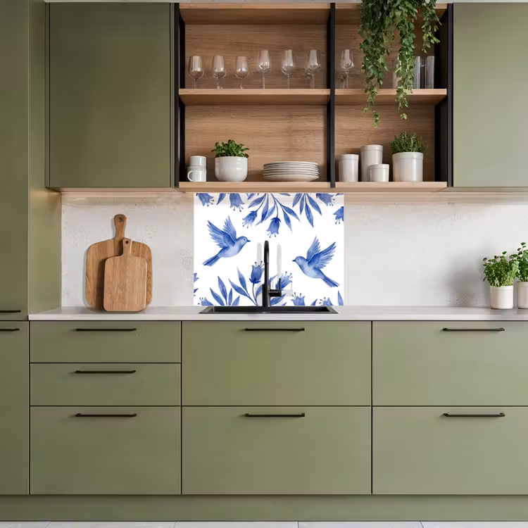 Crédence cuisine - Moderne - Oiseaux - Delftware — 7