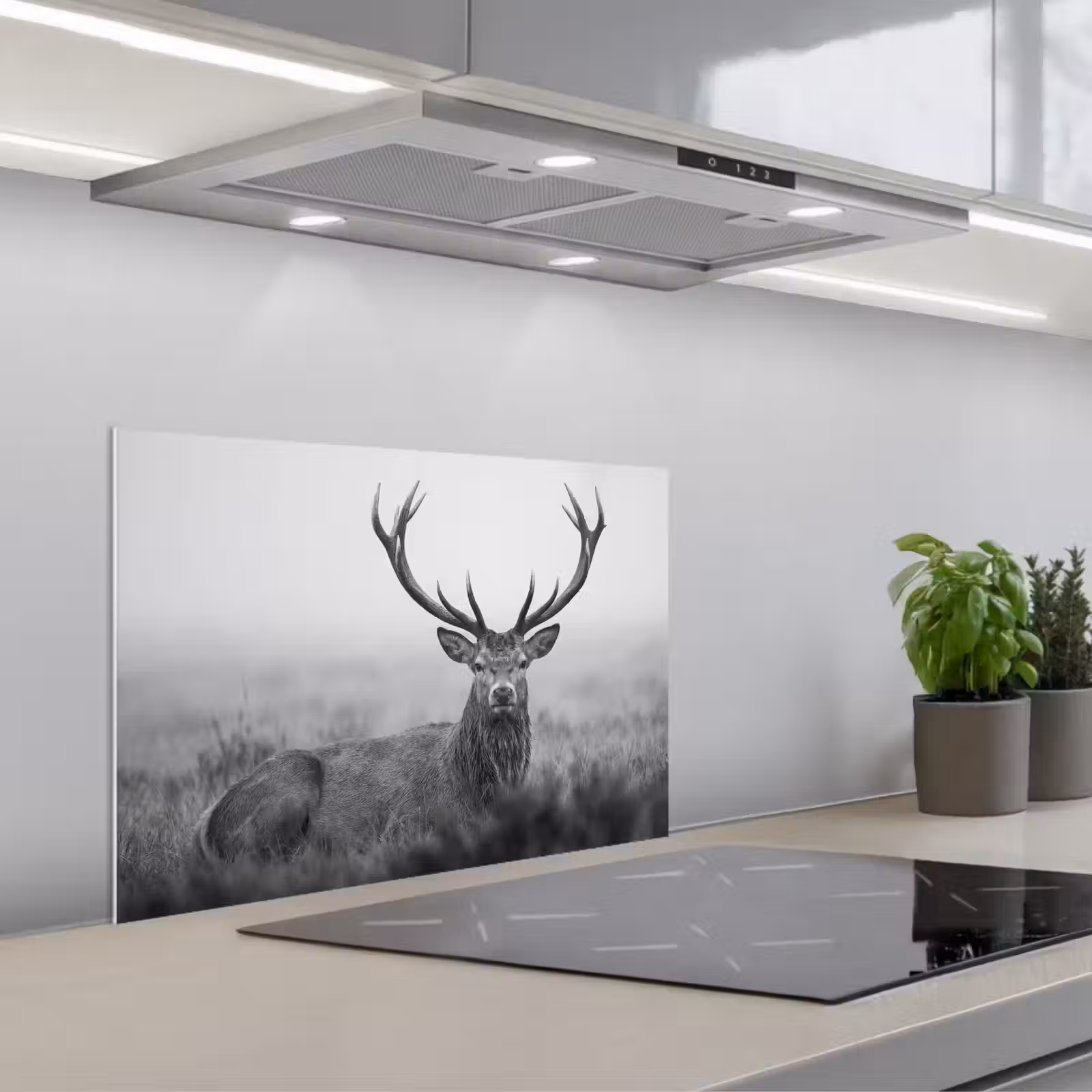 Fond de hotte - Cerf - Brumeux - Noir - Blanc — 1