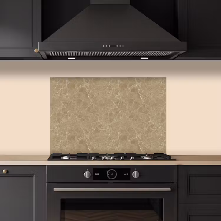 Fond de hotte - Beige - Marbre - Veines blanches — 5