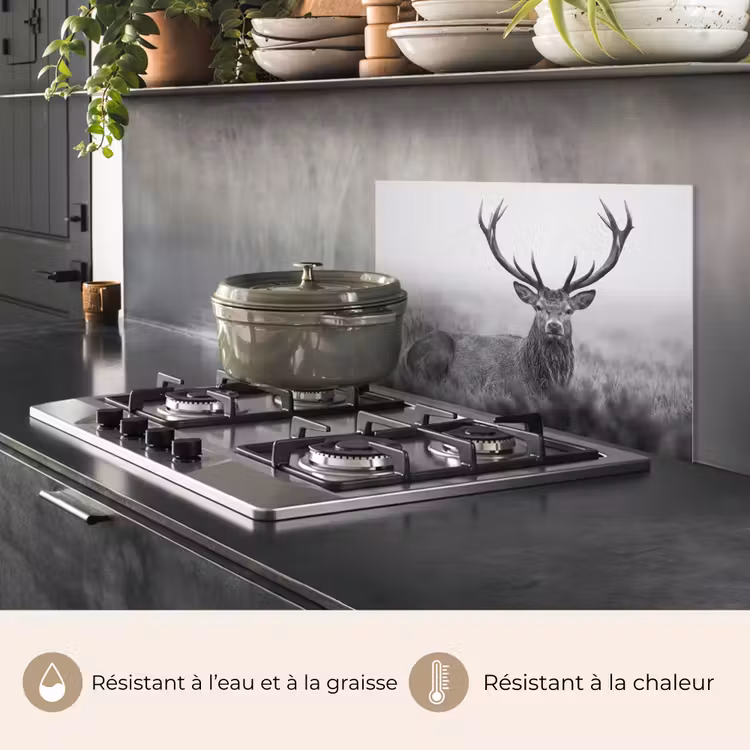 Fond de hotte - Cerf - Brumeux - Noir - Blanc — 2