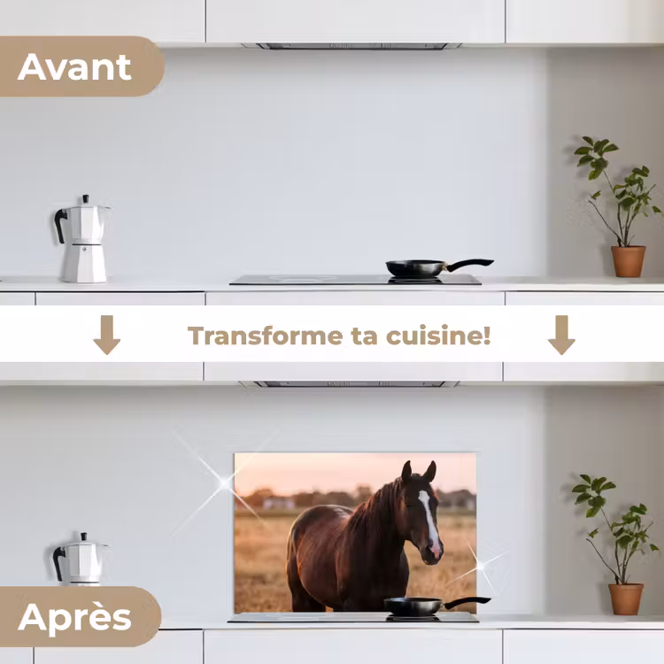 Fond de hotte - Cheval - Coucher de soleil - Marron — 7