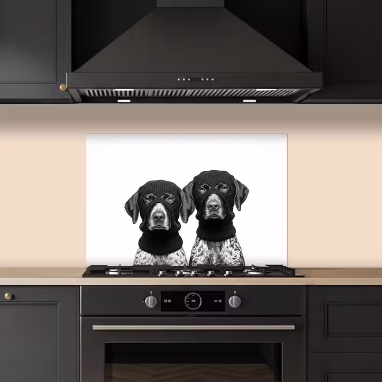 Fond de hotte - Chiens - cagoule - noir - blanc — 5