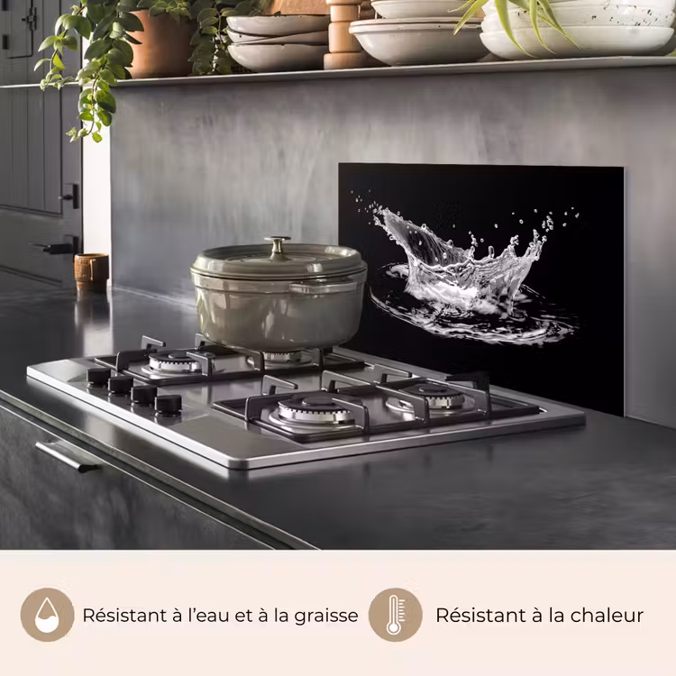 Fond de hotte - Eau - Splash - Eau - Noir — 2