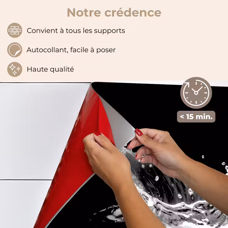 Fond de hotte - Eau - Splash - Eau - Noir — 4