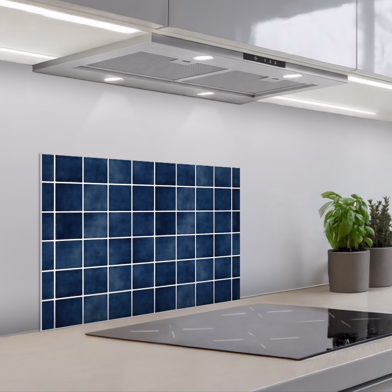 Fond de hotte - Carrelage - Moderne - Bleu — 1