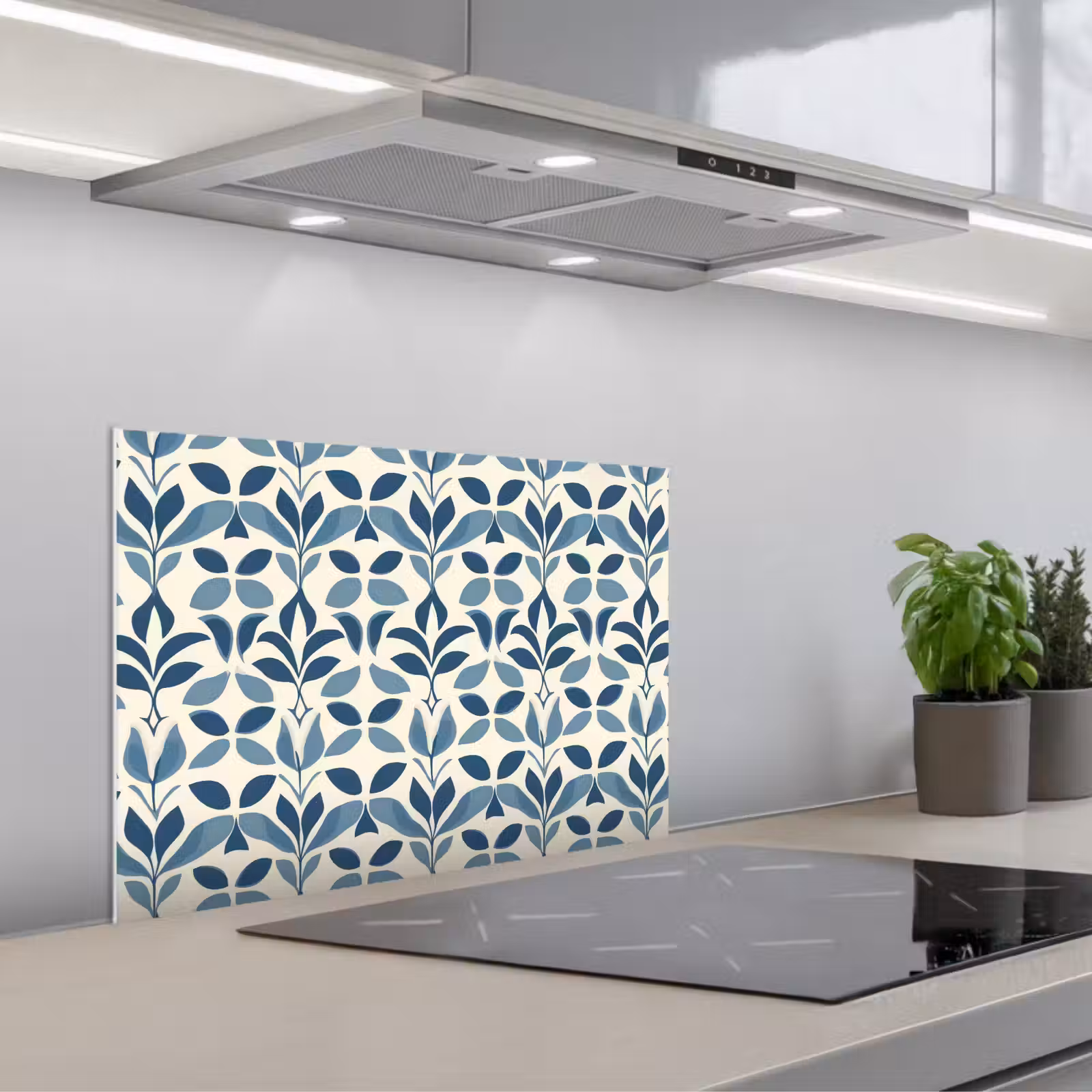 Fond de hotte - Flora - Moderne - Bleu — 1