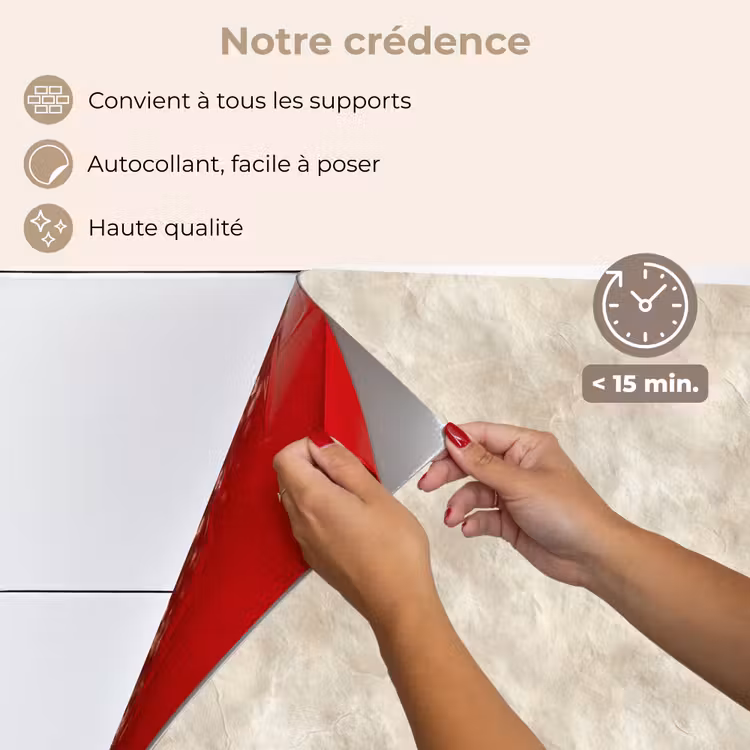Fond de hotte - Beige - Structure en relief - Pierre naturelle — 4