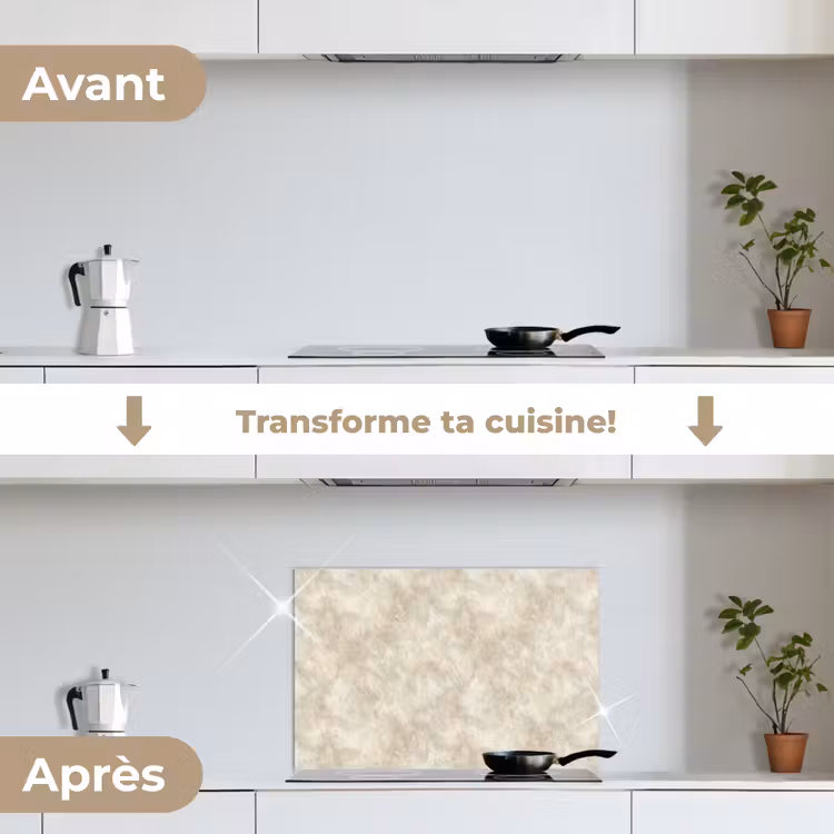 Fond de hotte - Beige - Structure en relief - Pierre naturelle — 7