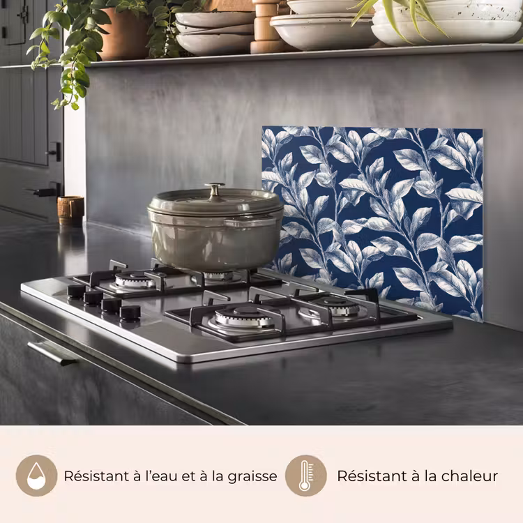 Fond de hotte - Botanique - Motif - Bleu — 2