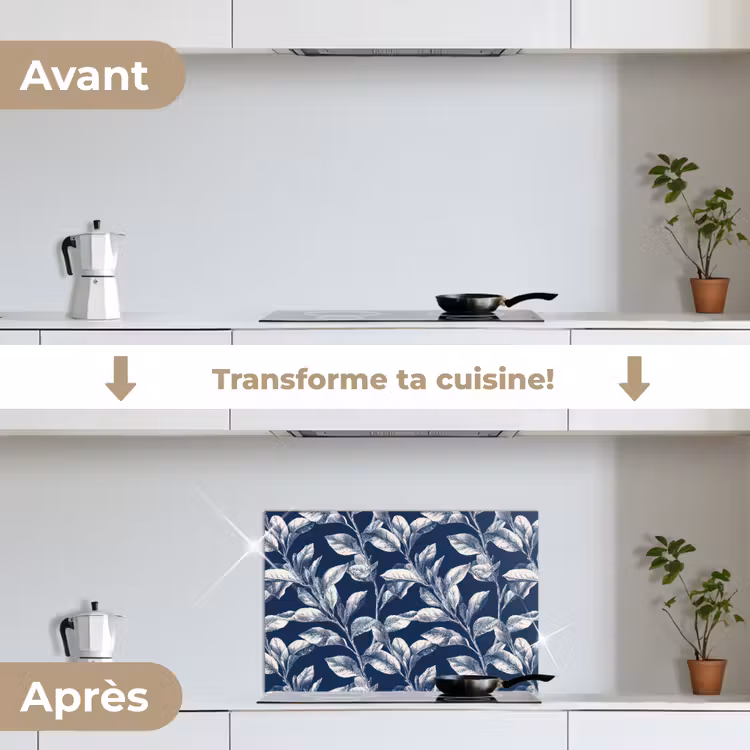 Fond de hotte - Botanique - Motif - Bleu — 7