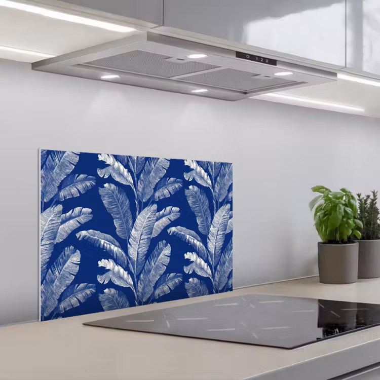 Fond de hotte - Feuille - Palmier - Bleu — 1