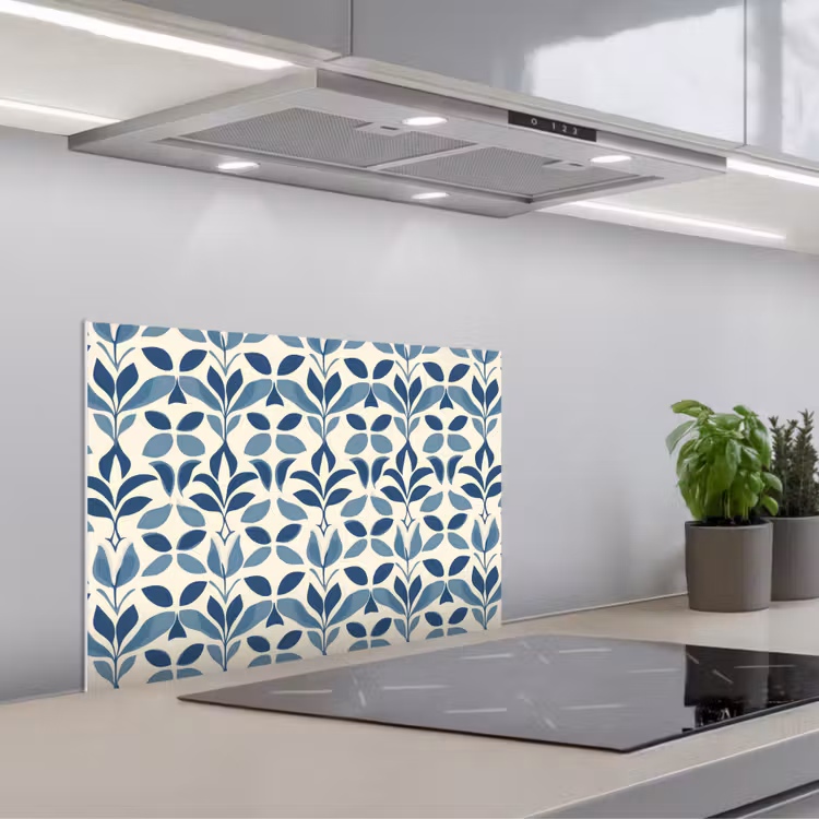 Fond de hotte - Flora - Moderne - Bleu — 1