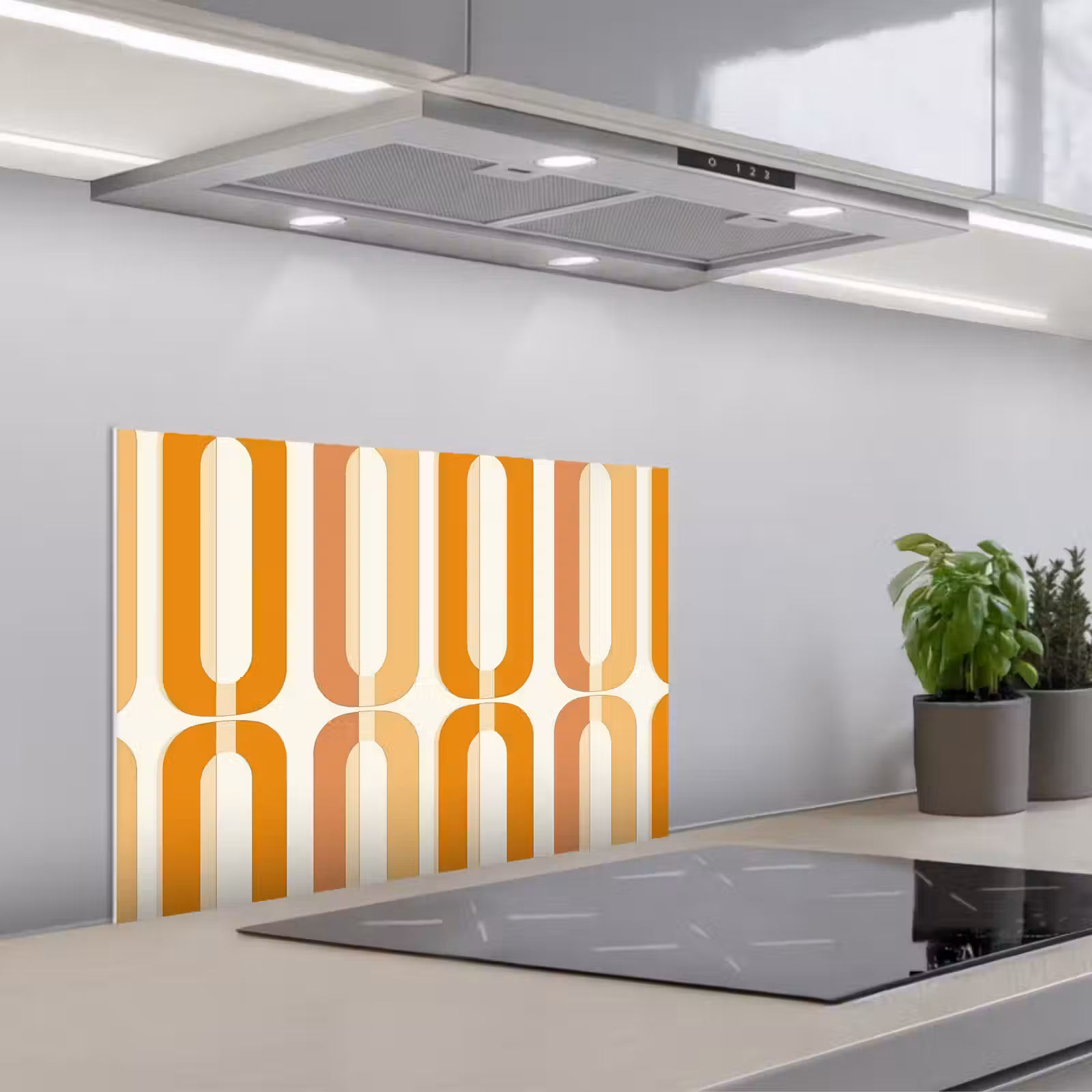 Fond de hotte - Forme en U - Rétro - Orange — 1