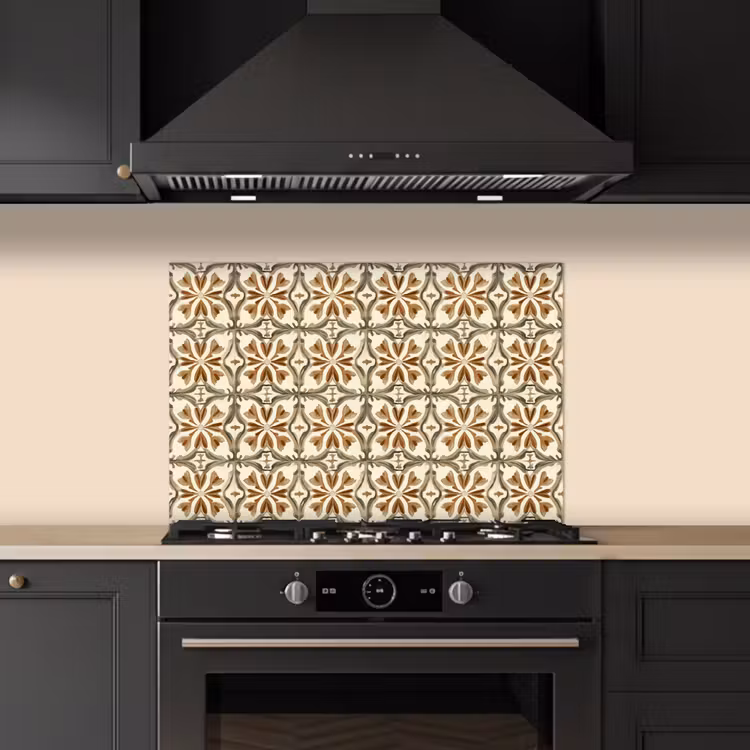 Fond de hotte - Carreau ornemental - Motif - Marron — 5
