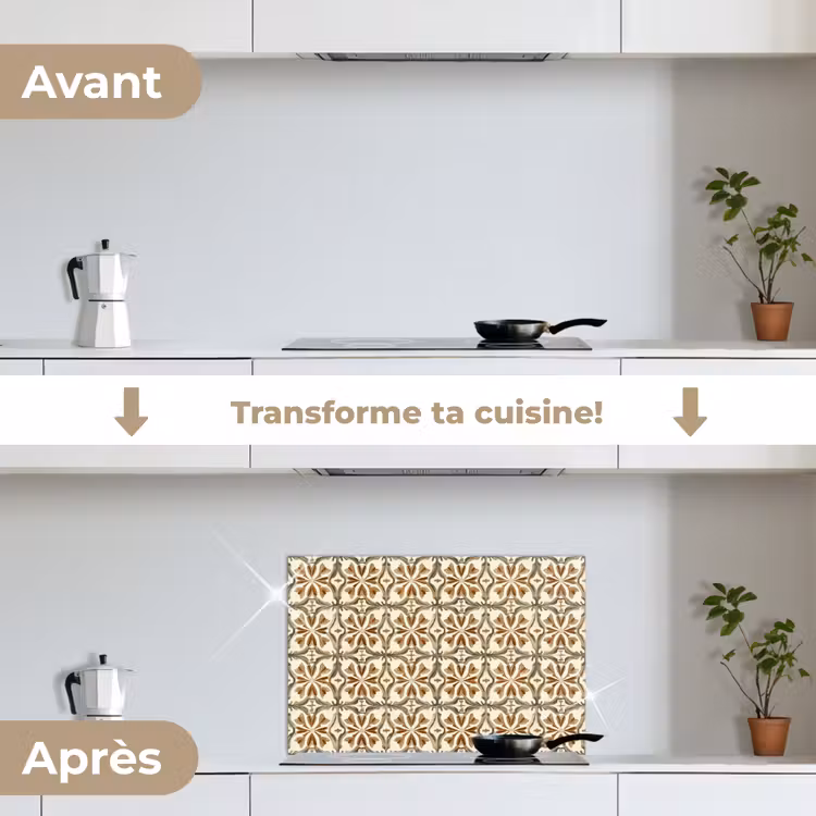 Fond de hotte - Carreau ornemental - Motif - Marron — 7