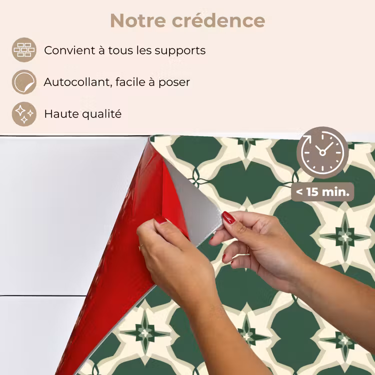 Fond de hotte - Carrelage - Classic - Vert — 4