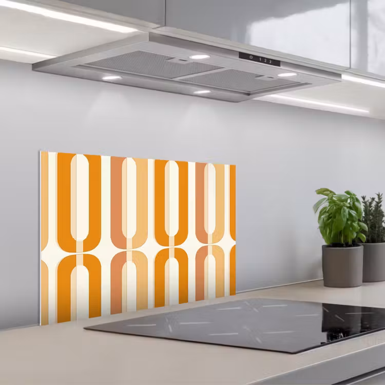 Fond de hotte - Forme en U - Rétro - Orange — 1