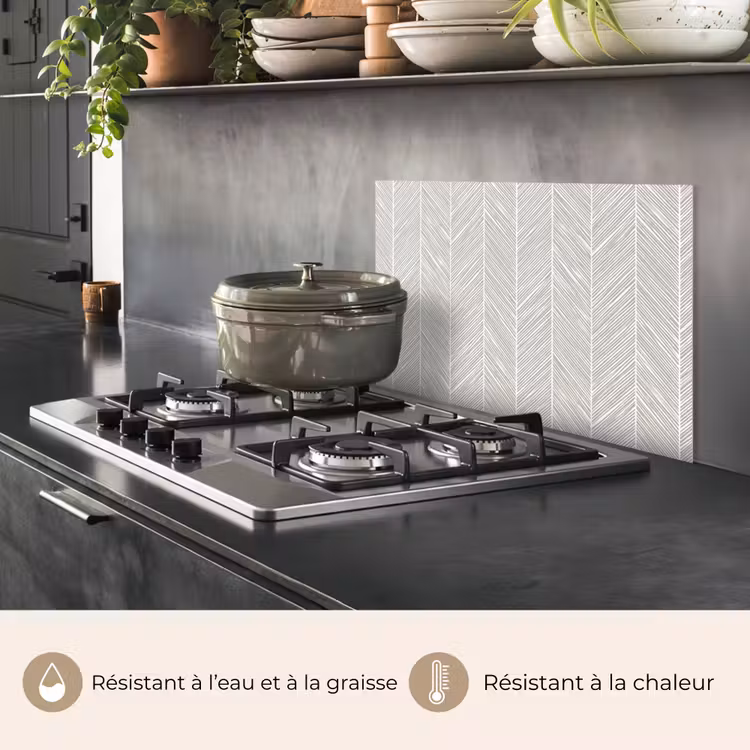 Fond de hotte - Classique - Chevrons - Gris — 2