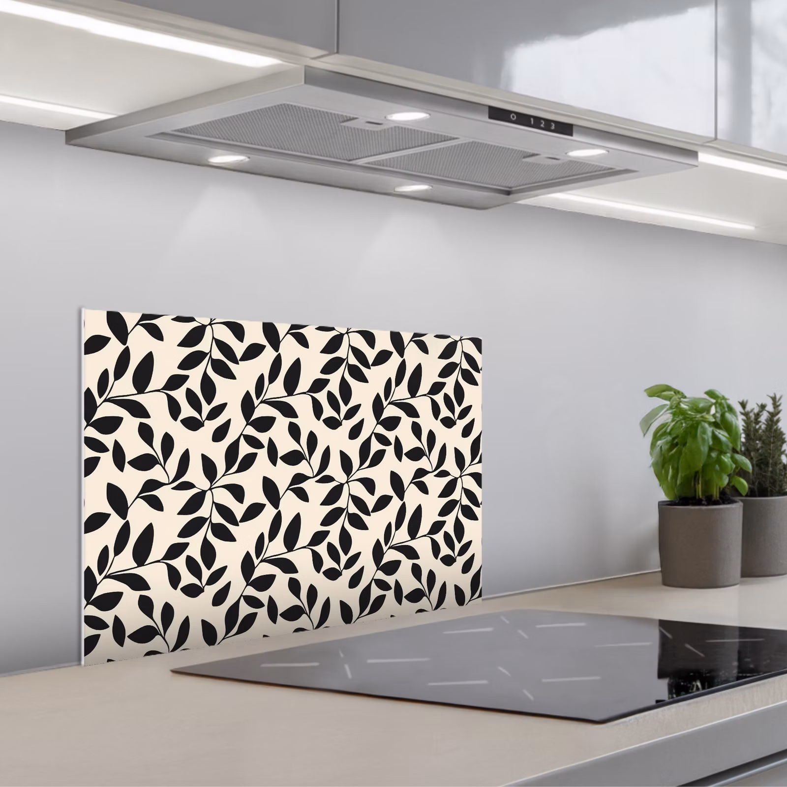 Fond de hotte - Elégant - Motif - Noir - Beige — 1