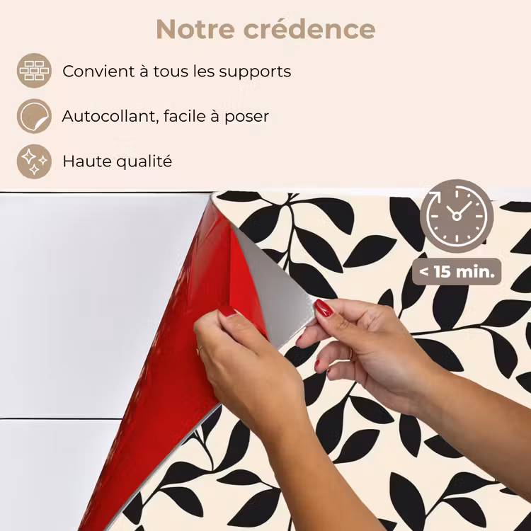 Fond de hotte - Elégant - Motif - Noir - Beige — 4