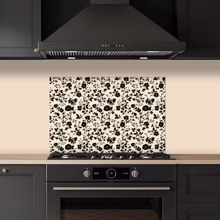 Fond de hotte - Fleurs - Motif - Noir — 5