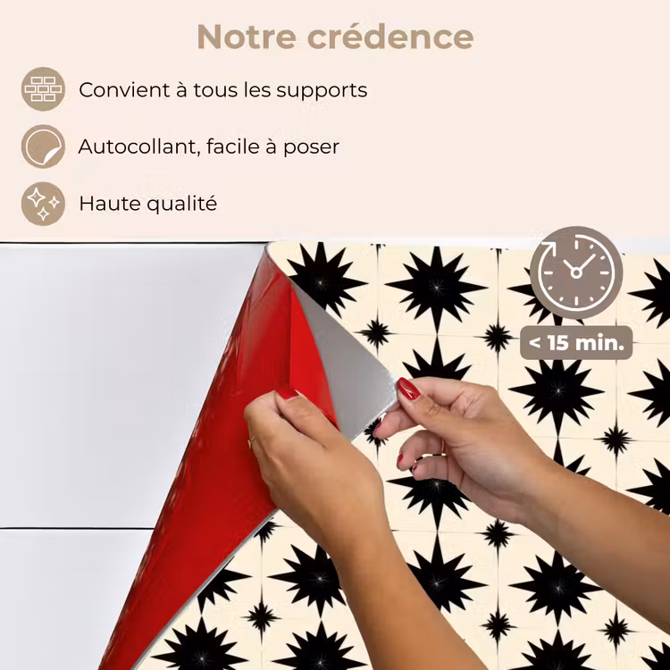 Fond de hotte - Étoiles - Géométrique - Noir — 4