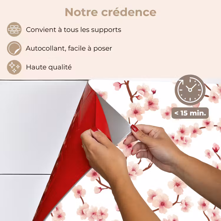 Fond de hotte - Fleur de cerisier - Branches - Rose — 4