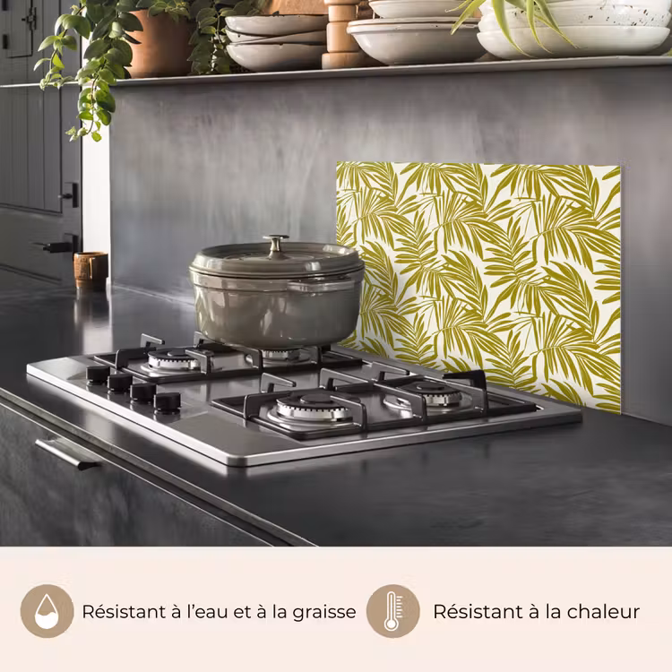 Fond de hotte - Feuille de palmier - Motif - Vert — 2