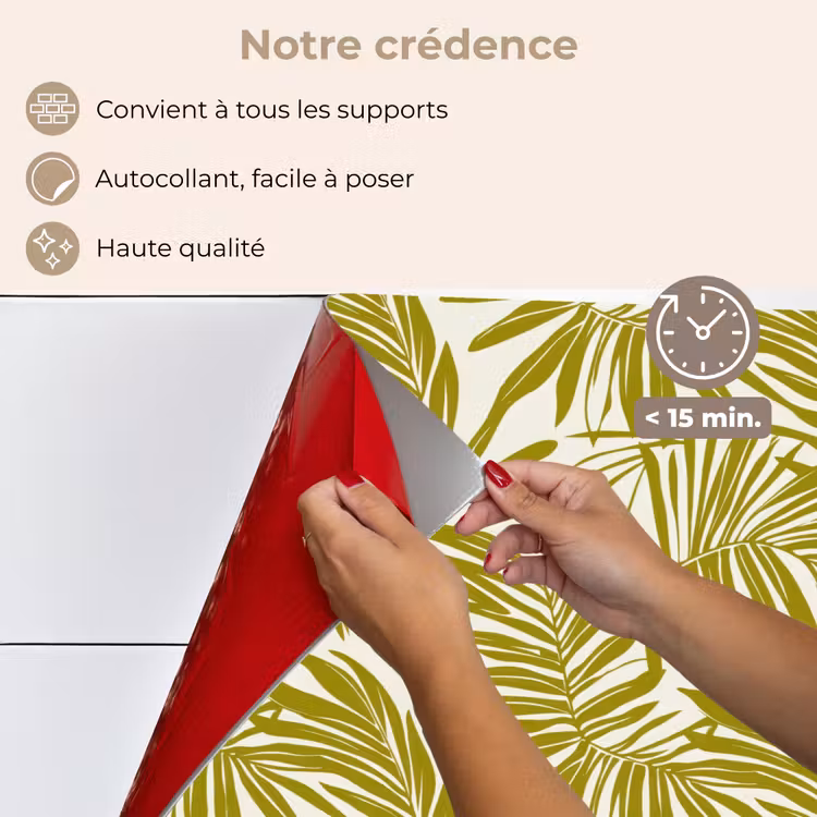 Fond de hotte - Feuille de palmier - Motif - Vert — 4