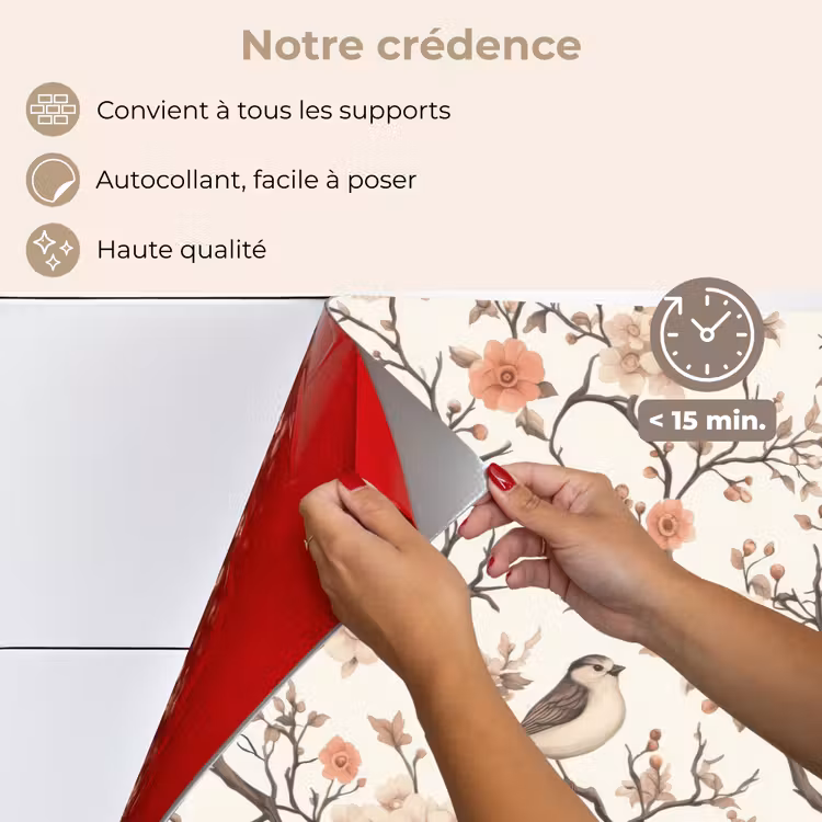Fond de hotte - Fleur de cerisier - Moineau - Rose — 4