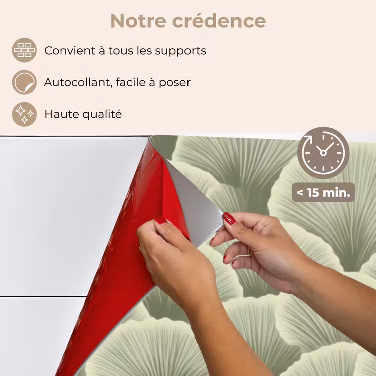 Fond de hotte - Eventail - Feuille - Vert — 4