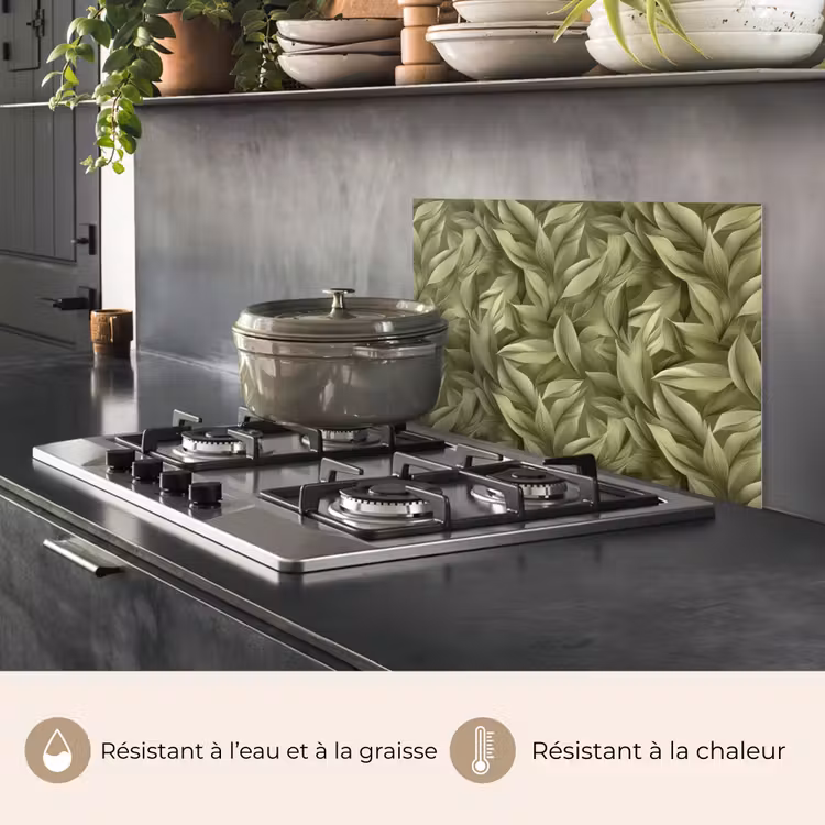 Fond de hotte - Feuilles - Moderne - Vert — 2