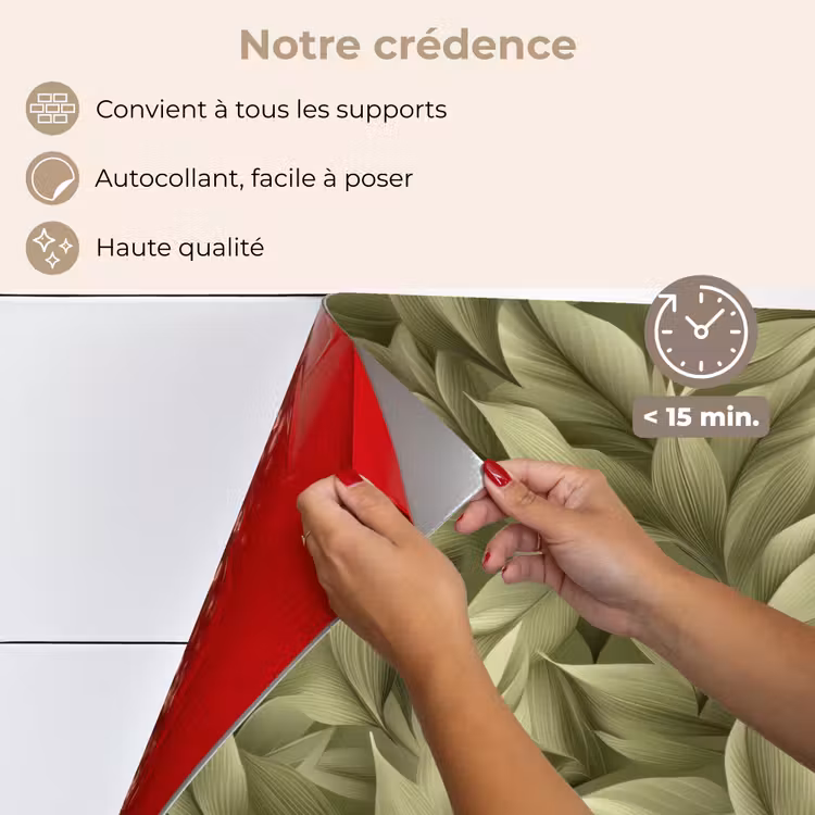 Fond de hotte - Feuilles - Moderne - Vert — 4