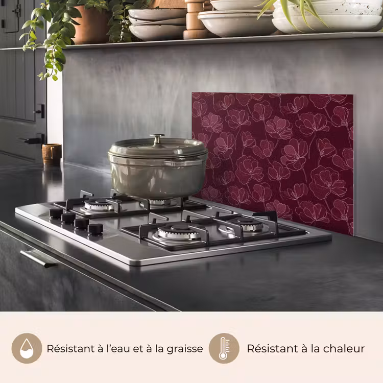 Fond de hotte - Fleurs - Motif - Bourgogne — 2