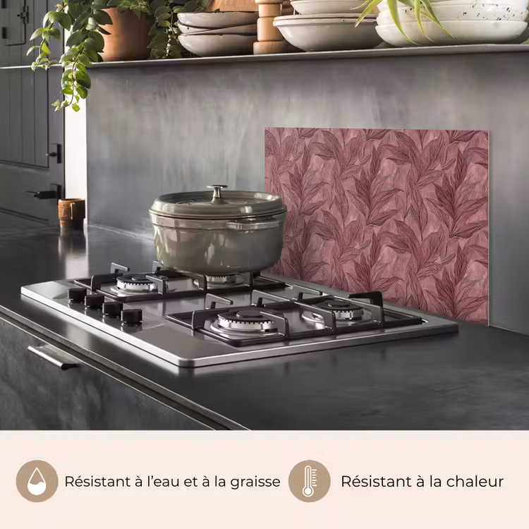 Fond de hotte - Feuilles - Motif - Violet — 2