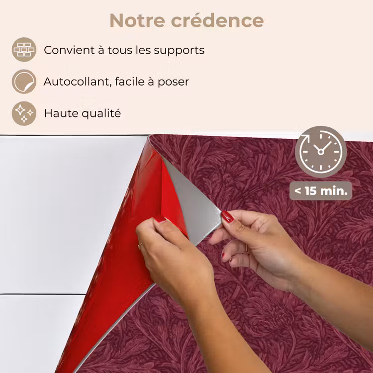 Fond de hotte - Feuilles - Motif - Violet — 4