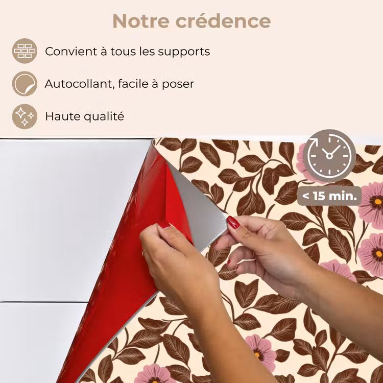 Fond de hotte - Fleurs - feuilles - colorées — 4
