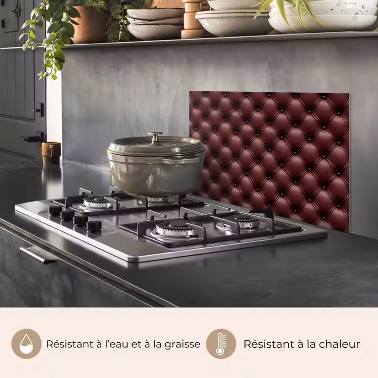 Fond de hotte - Cuir - Motif - Bordeaux — 2