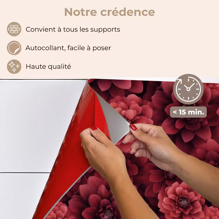 Fond de hotte - Dahlias - Fleurs - Rouge — 4