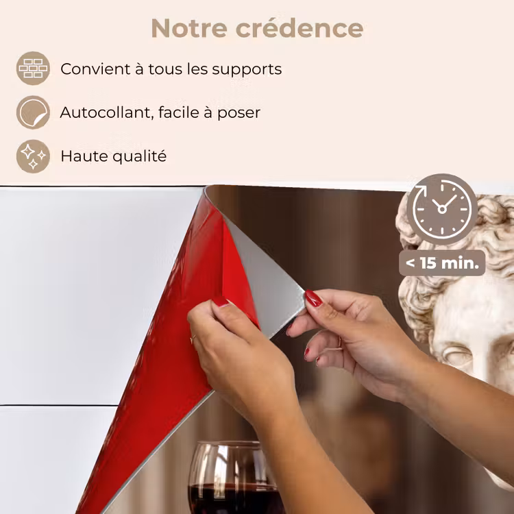 Fond de hotte - Classique - Marbre - Vin — 4