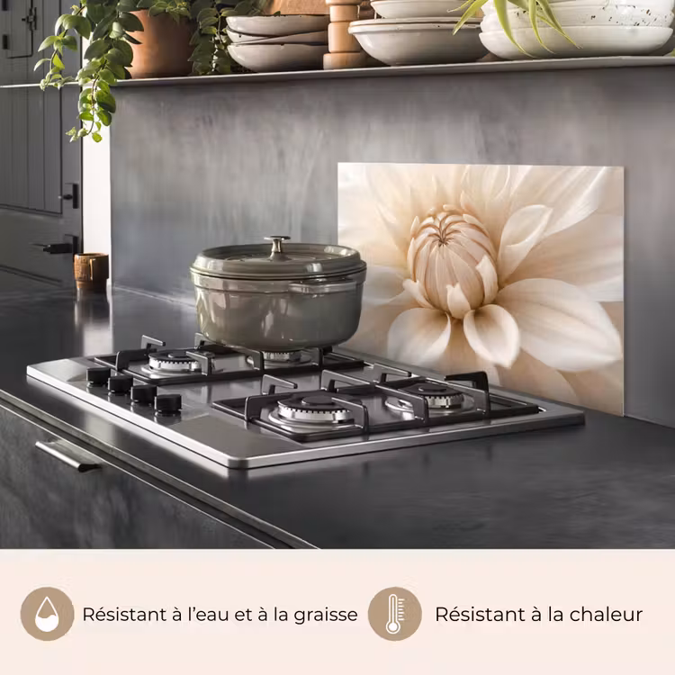 Fond de hotte - Fleur - Dahlia - Blanc — 2